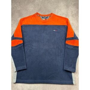 VTG Y2K‎ Tommy Hilfiger Jeans Colorblock Fleece Pullover Sweatshirt Men's Size M
